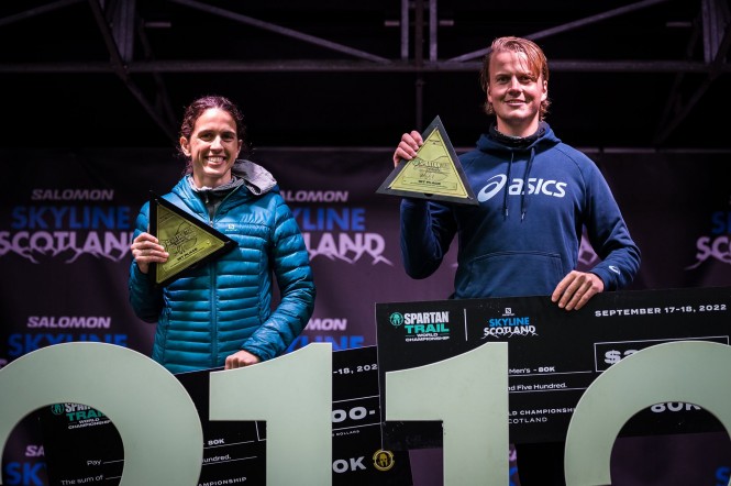 Winners of the Salomon Lochaber 80 Trail Ultra, Simen and Katie ©No Limits Photography